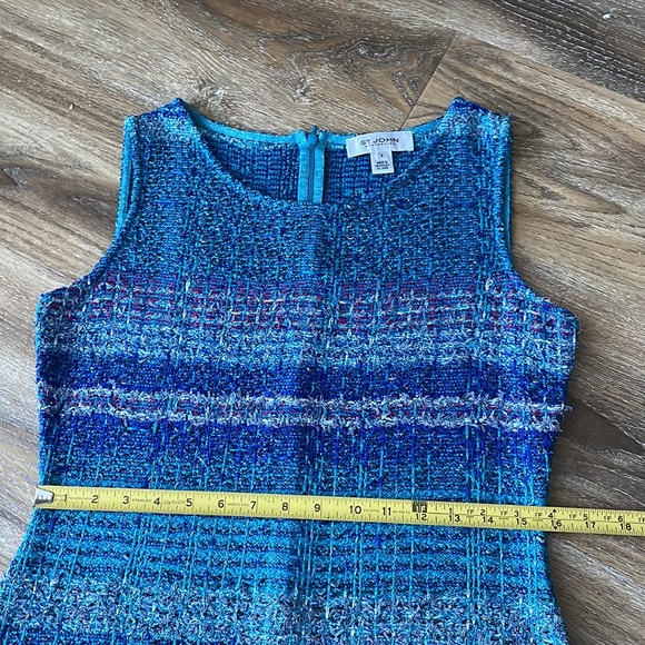 St. John Collection Tweed Knit Sleeveless Shift Dress - Picture 13 of 16